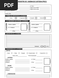 Planilla de Cadena de Custodia